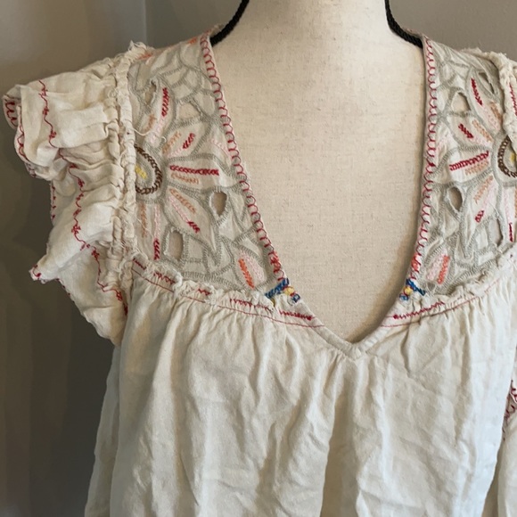 Free People boho top Free People Hailey Embroidered Top - Natural - Picture 4 of 13